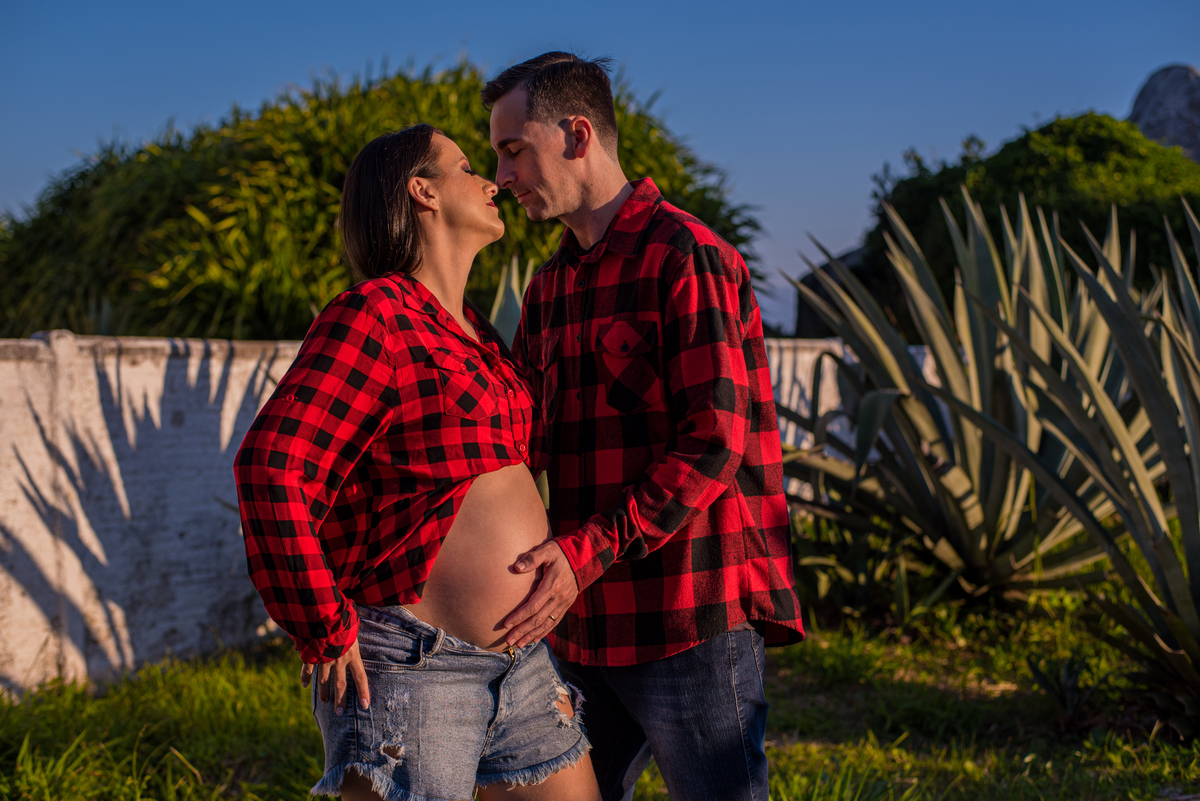 fotografia de gestante na rua