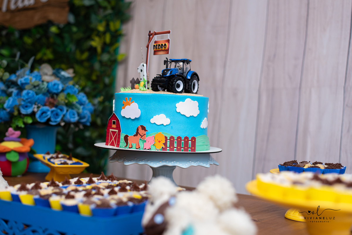 bolo de aniversario tema fazendinha com trator maquinas agricolas aniversario de menino innovary decorações