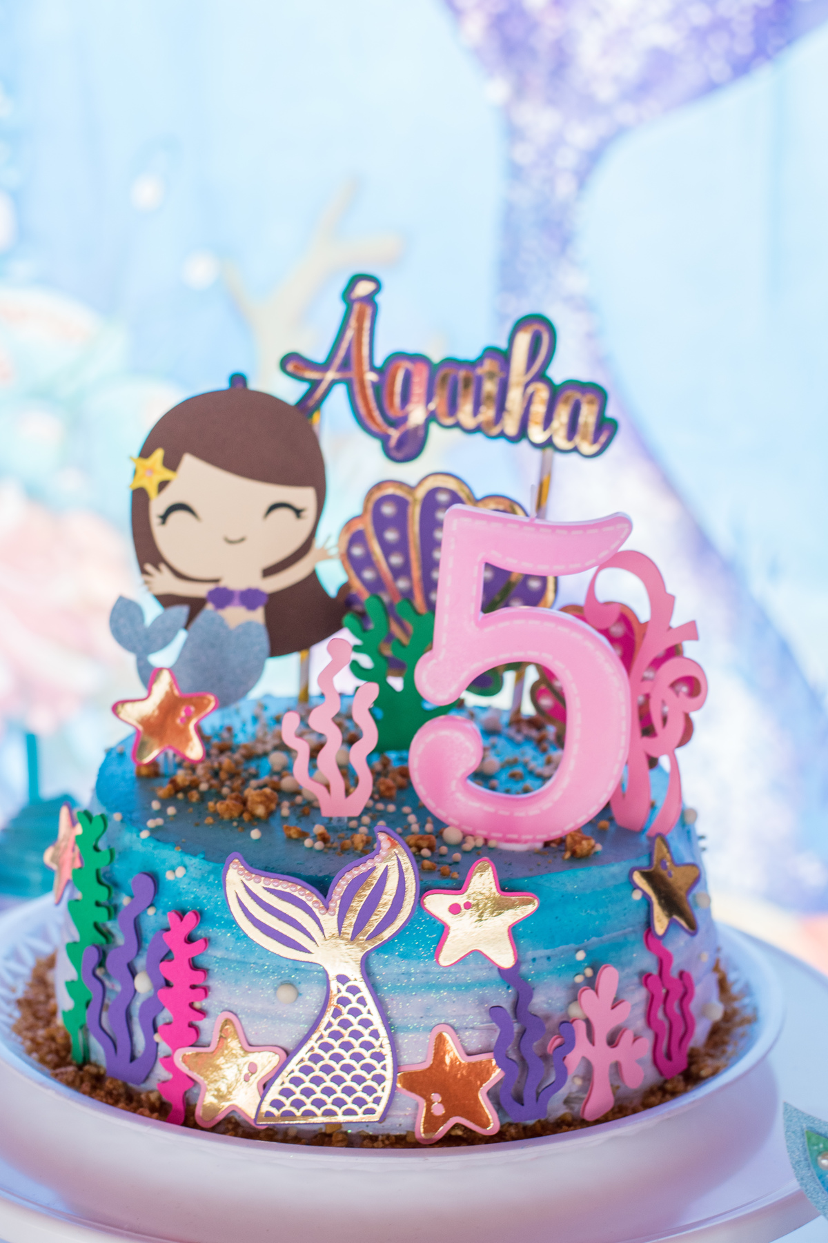 bolo de aniversario tema de seria fundo do mar 5 anos menina