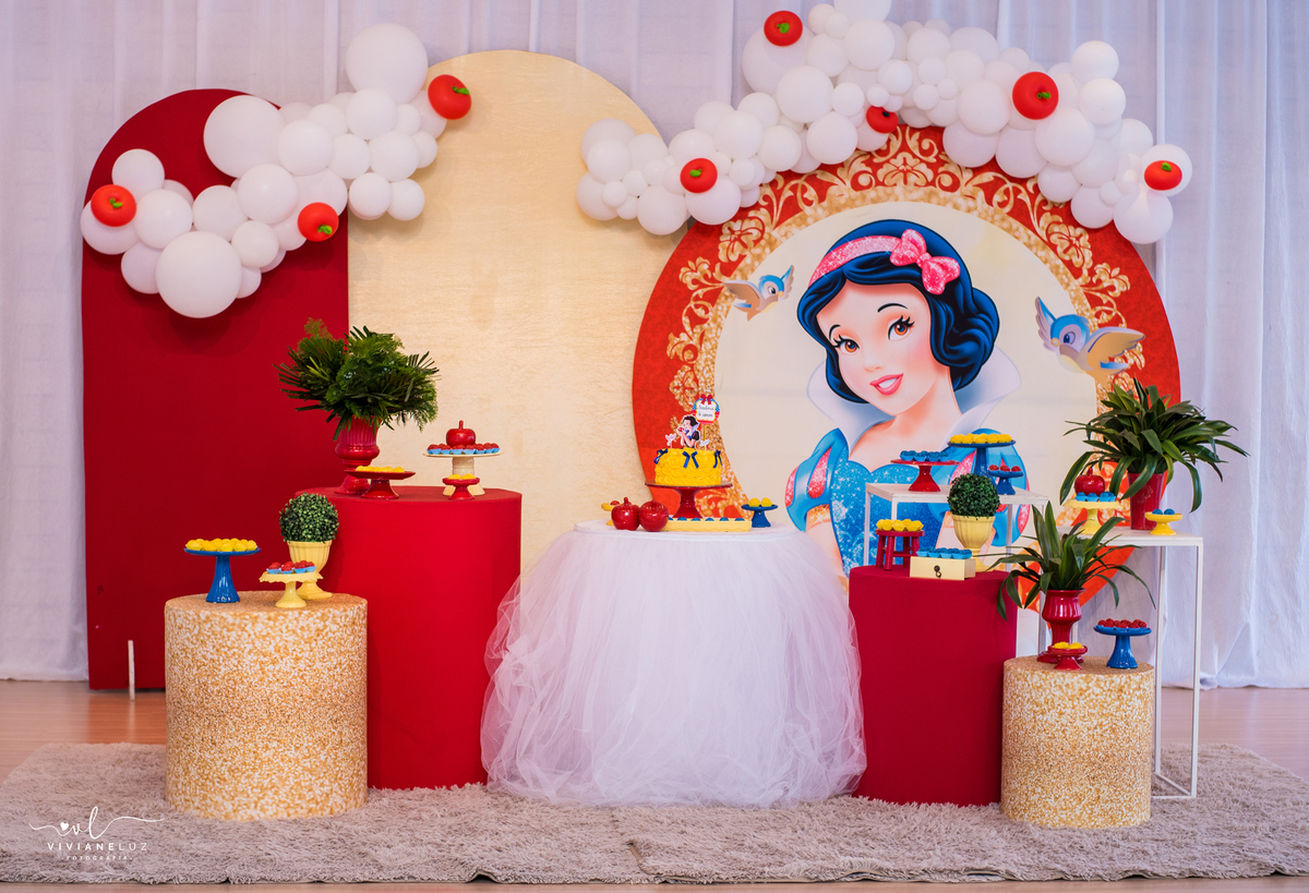 decoração de aniversario branca de neve em jaragua do sul