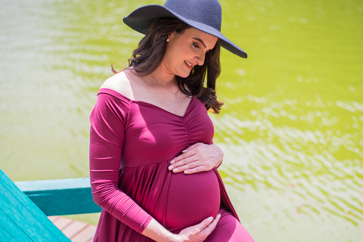 ensaio gestante com chapéu