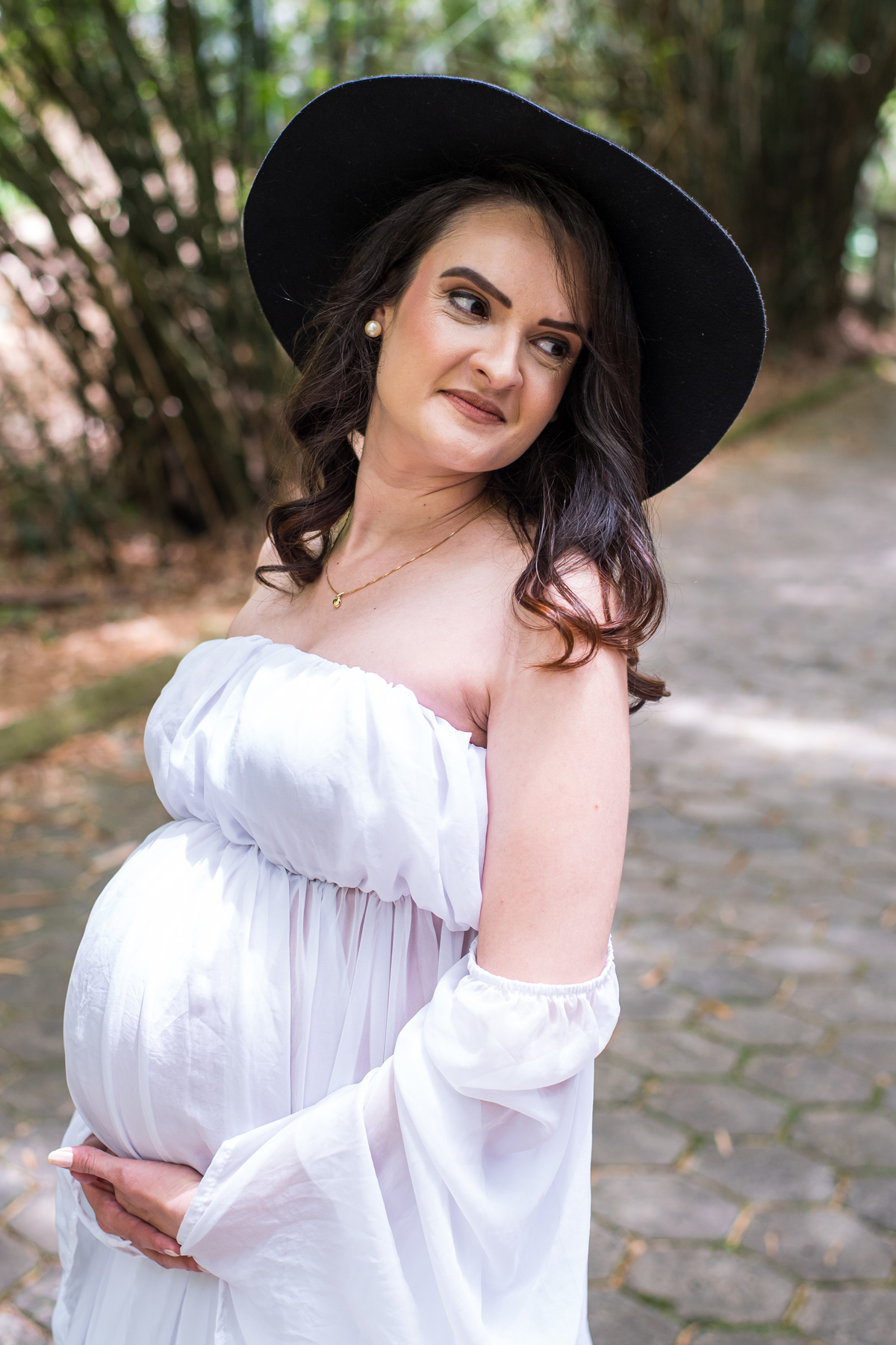 ensaio gestante com chapéu