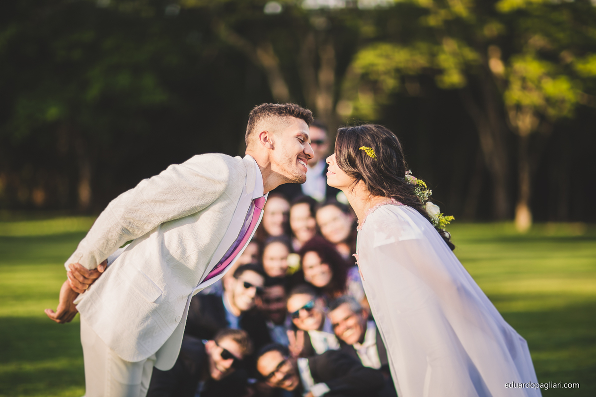 Casamento com fotos criativas dos padrinhos