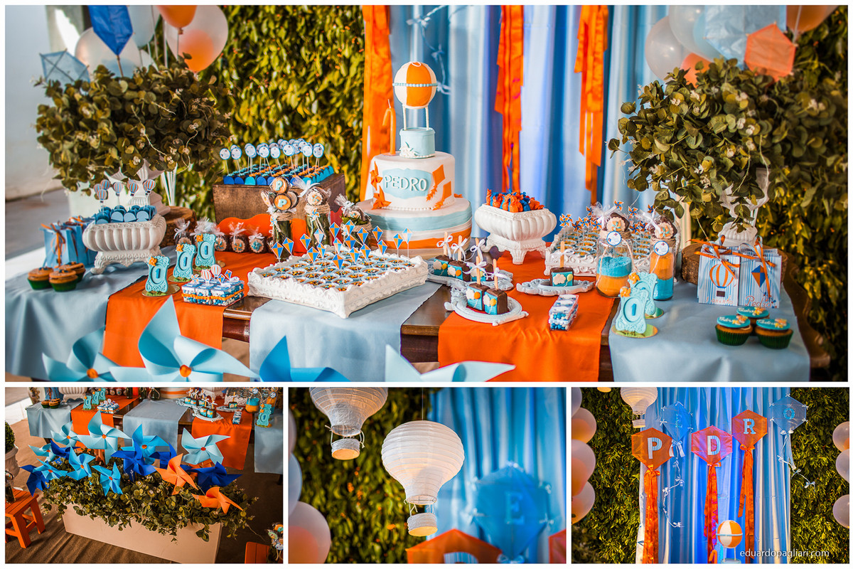 aniversario de um aninho com decoração de pipa