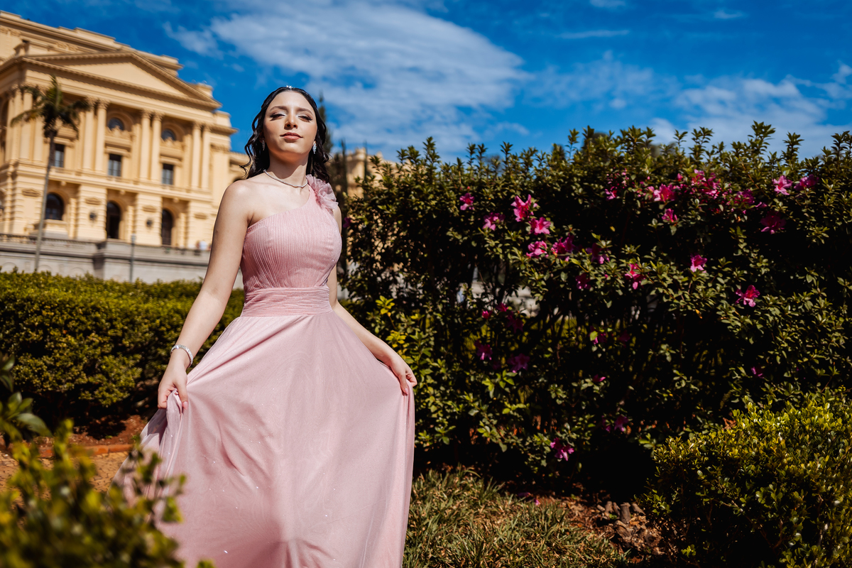 ensaio fotográfico, 15 anos, debutante, Museu do Ipiranga , museu, natureza, campo, vestido de debutante, luz natural, sol, elegância, juventude, celebração, flores, fotos externas, ensaio ao ar livre, beleza natural, sorriso, espontaneidade, emoção