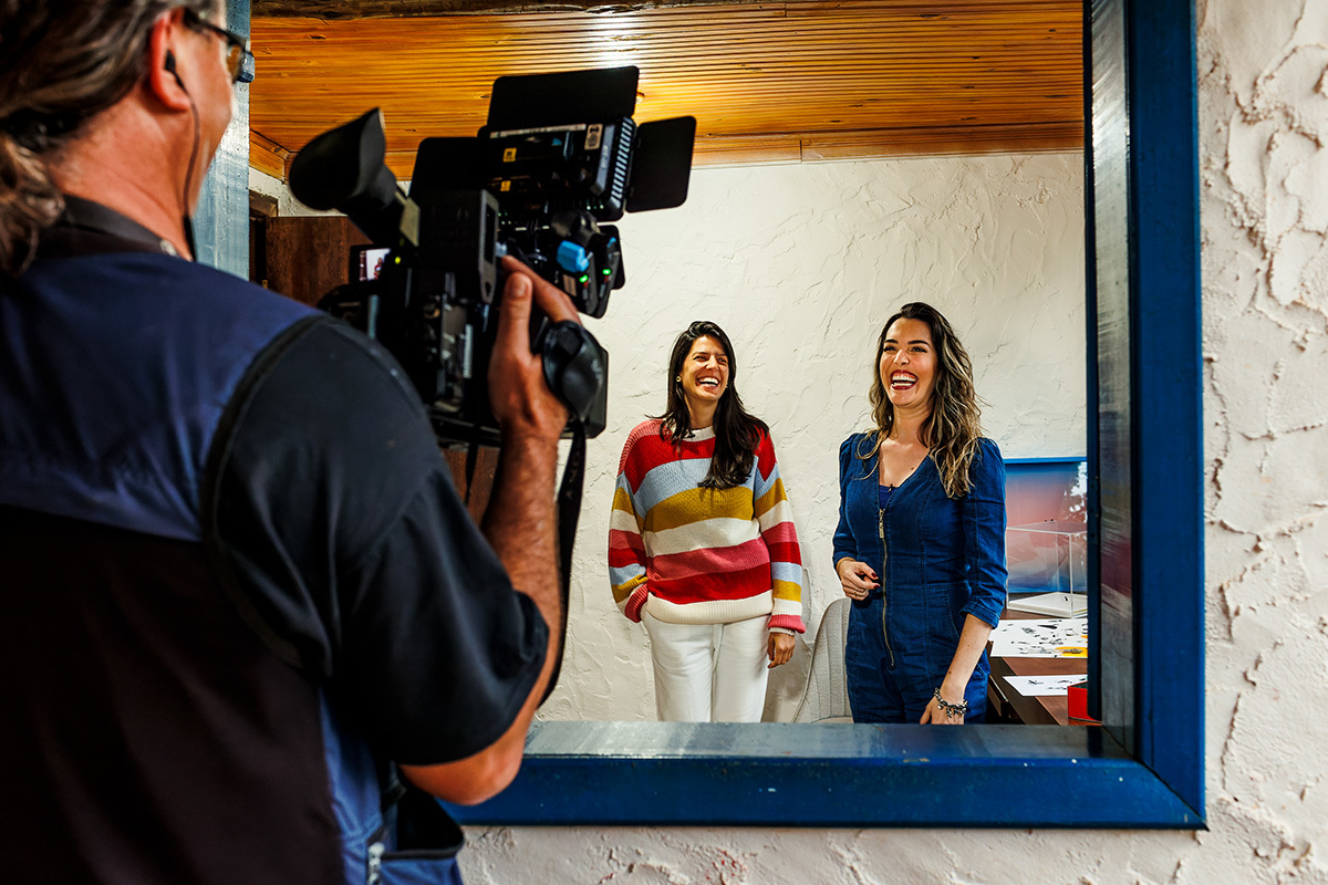 Kk Bicalho e Claudia Mourão para o programa Terra de Minas da Rede Globo
