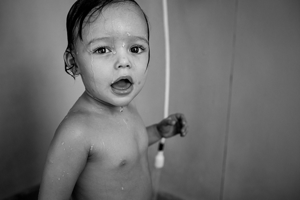 retrato feito por Adriana Costa da hora do banho