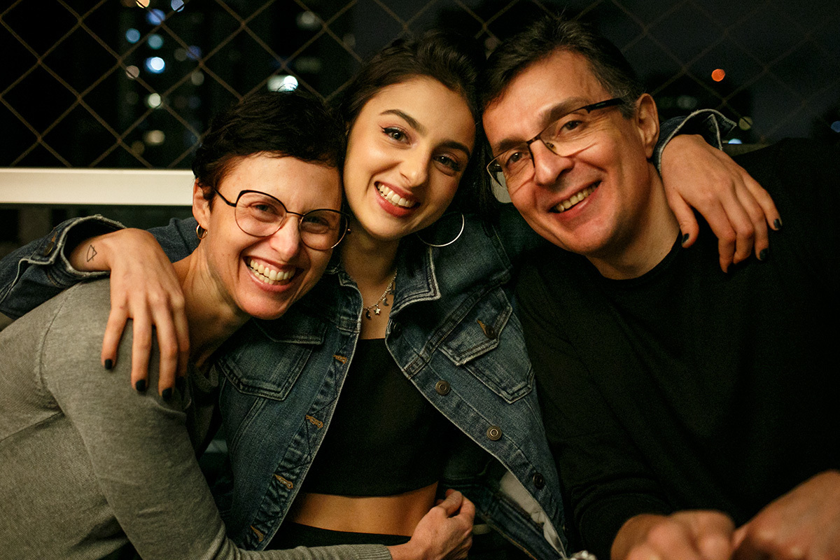 aniversariante com os pais