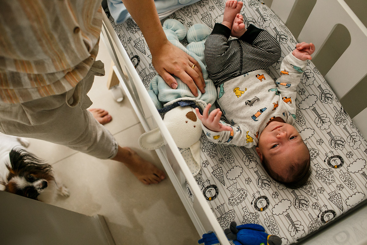 Mãe com seu bebê recém-nascido