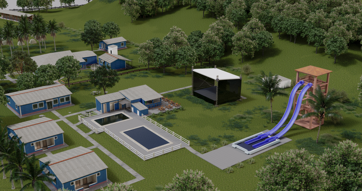 Piscinas e toboágua