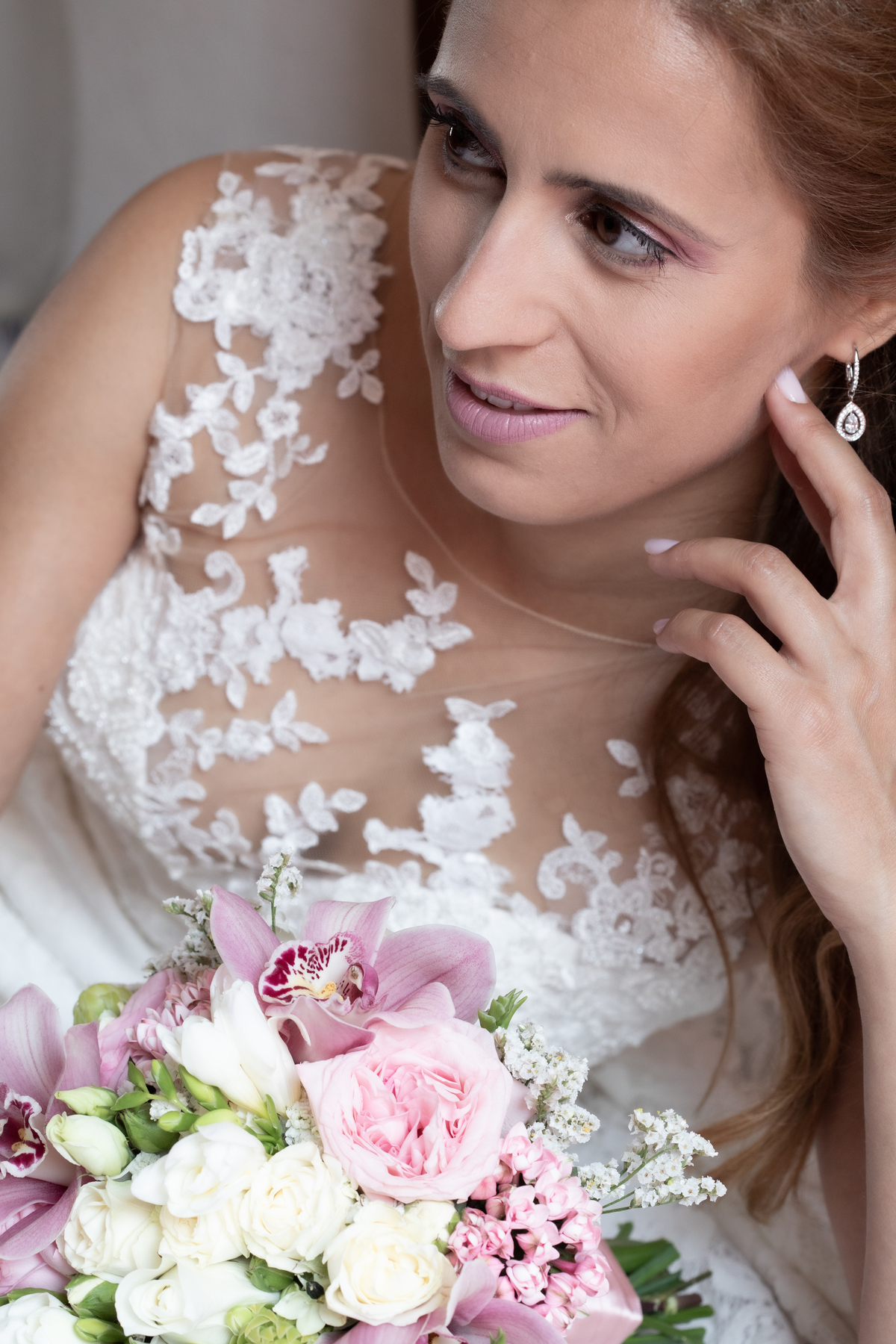 Pose da noiva na cama