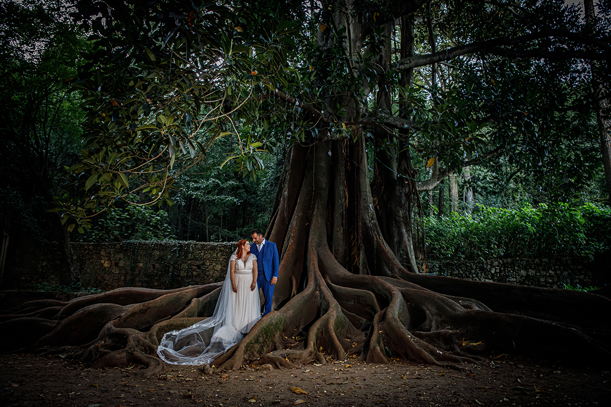 Entre as raízes, Ricardo junta-se a Mónica. Ela à frente, ele atrás, os dois olham para a câmara com expressões sérias mas plenas. A natureza envolve-os como guardiã do momento.