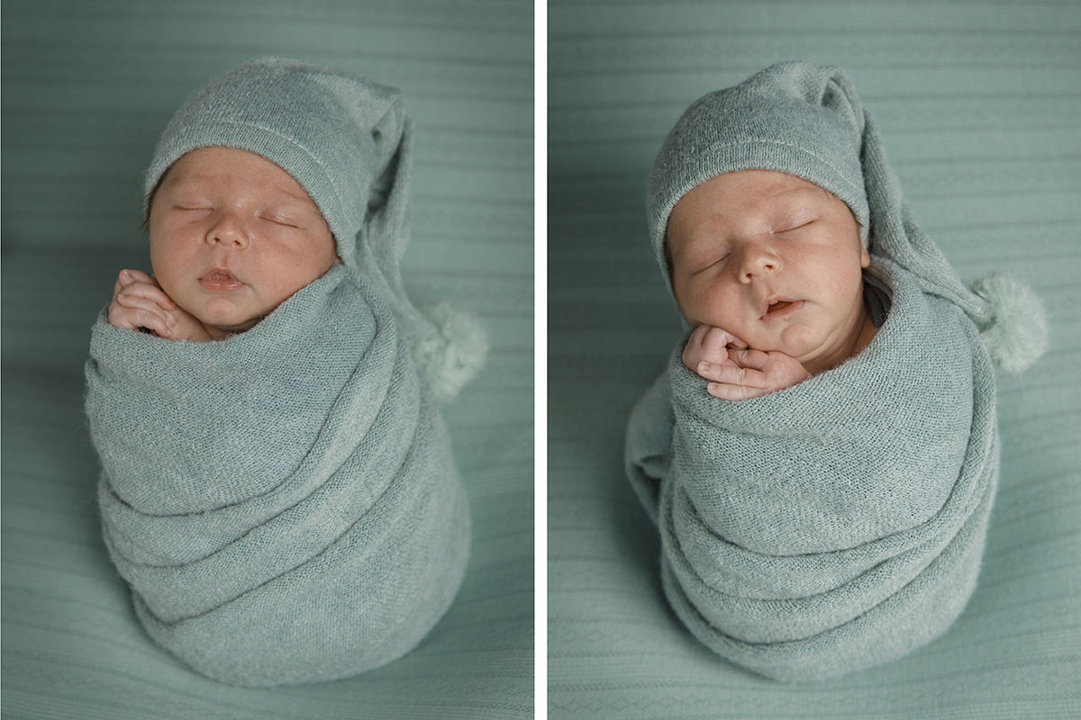 Duas fotografias lado a lado. Na primeira, o corpo inteiro de Lourenço enrolado na manta e as mãos junto ao rosto. Na segunda, a mesma posição, mas com a cabeça levemente inclinada, a dormir com a boca aberta.