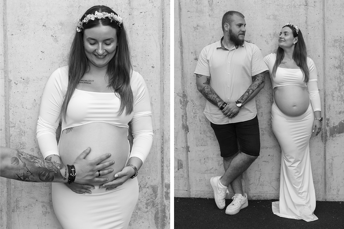 Unidos pela barriga, os dois tocam o amor que cresce entre eles.