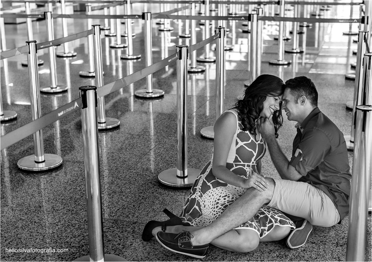 Fotos na fila , ensaio no aeroporto