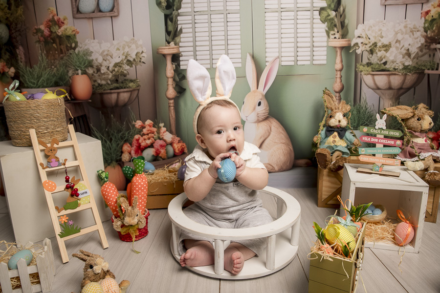 Bryan 7 meses - Ensaio da Páscoa 2025