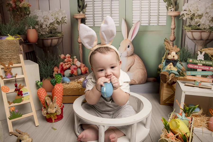 Bryan 7 meses - Ensaio da Páscoa 2025