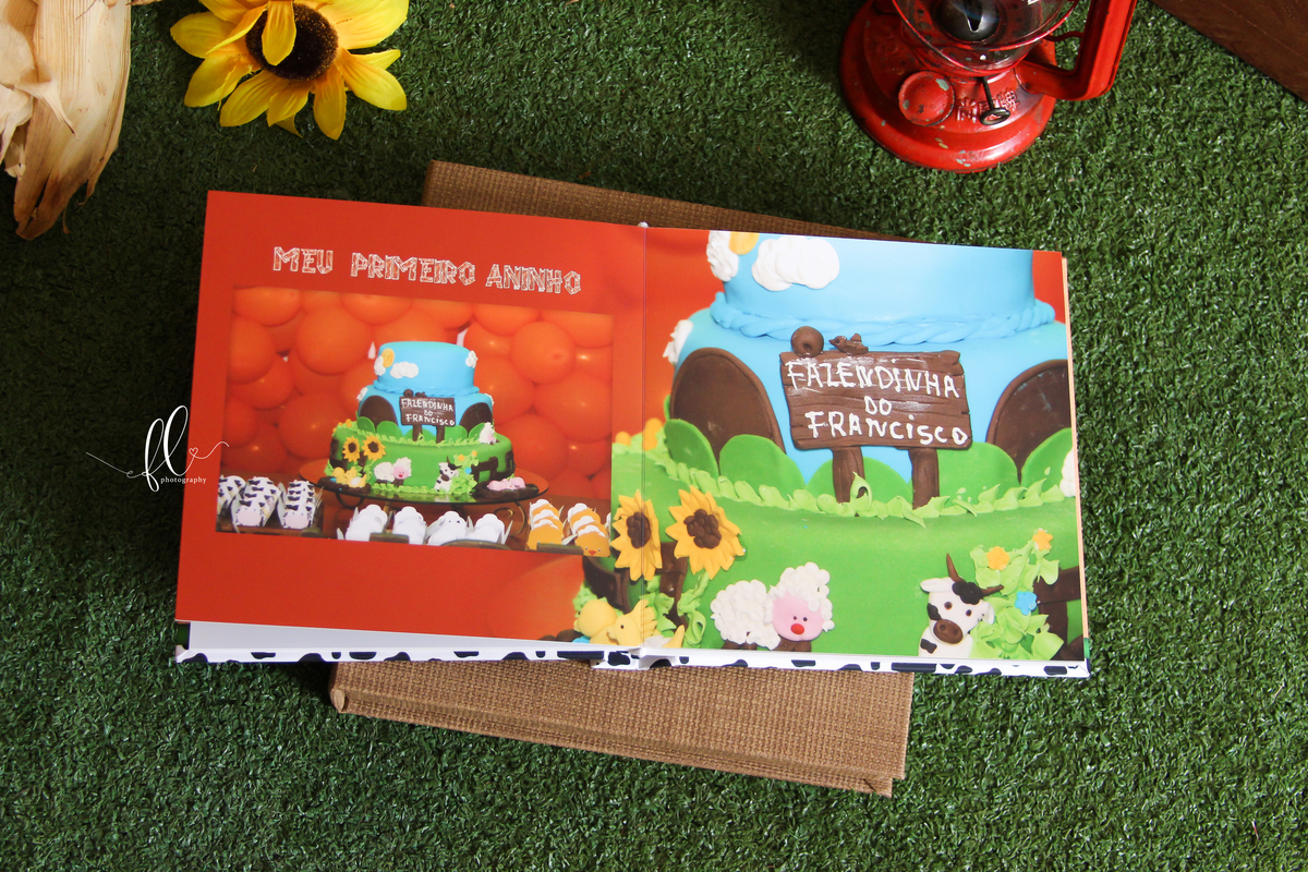 álbum encadernado, diagramação de álbum, diagramação, álbum fazendinha, diagramação de álbum fazendinha, fazendinha, smash the cake fazendinha,  design gráfico, 