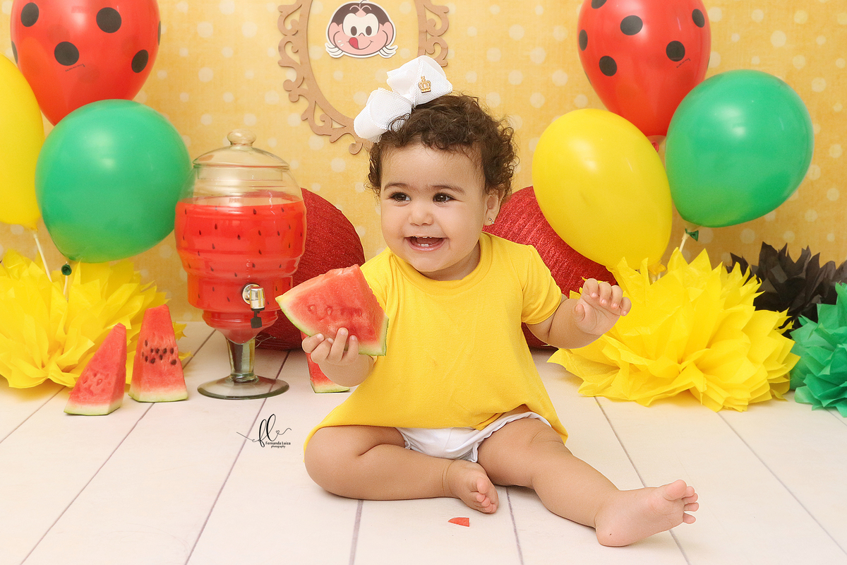 smash the cake da magali,ideias da magali, sessão do bolinho, cake smash,smash the cake tema magali, smash the cake cenário da magali, melancia, sessão melancia, bolo da magali,smash the cake para menina,sessão de um ano no tema turma da mônica , magali,