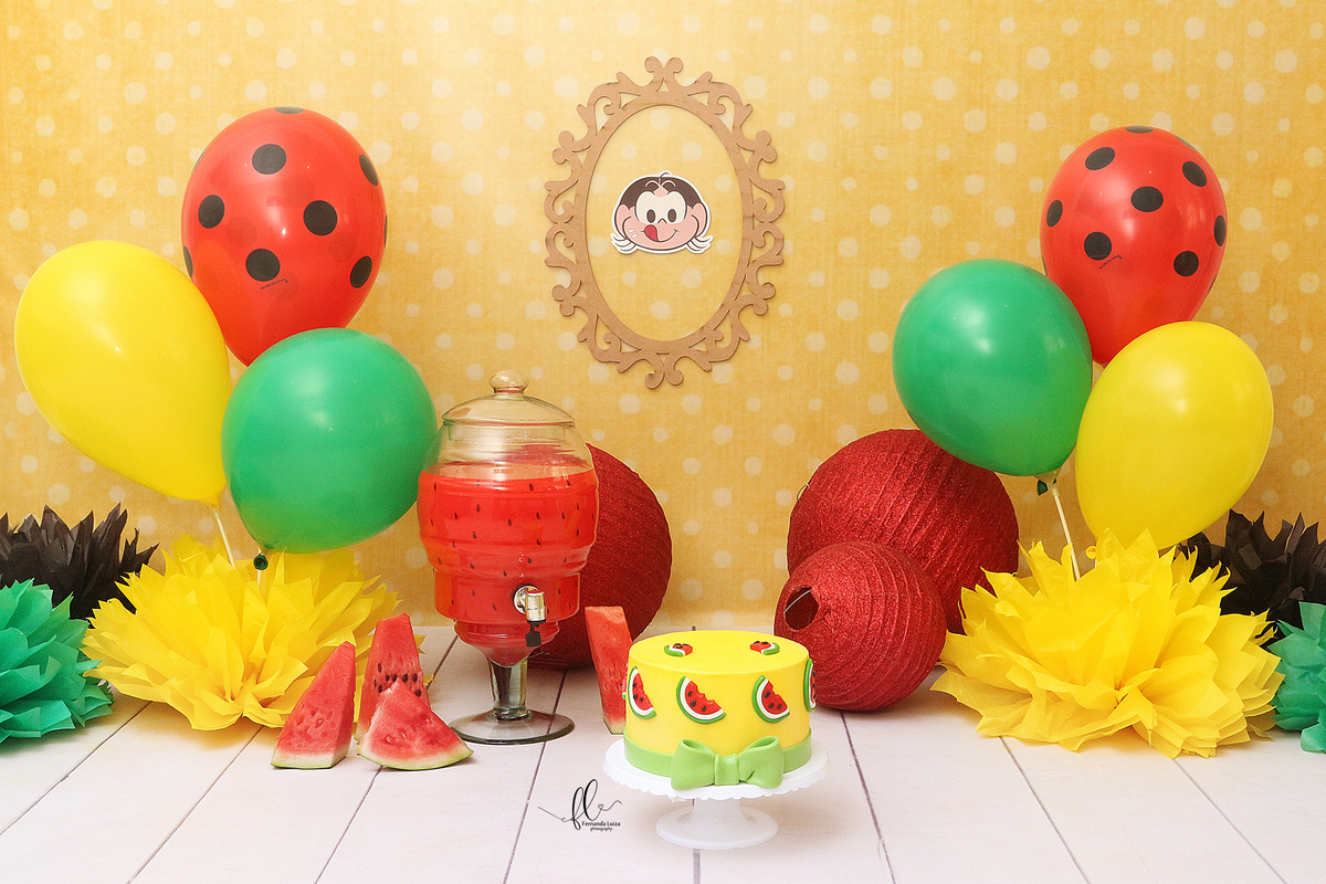 smash the cake da magali,ideias da magali, sessão do bolinho, cake smash,smash the cake tema magali, smash the cake cenário da magali, melancia, sessão melancia, bolo da magali,smash the cake para menina,sessão de um ano no tema turma da mônica , magali,