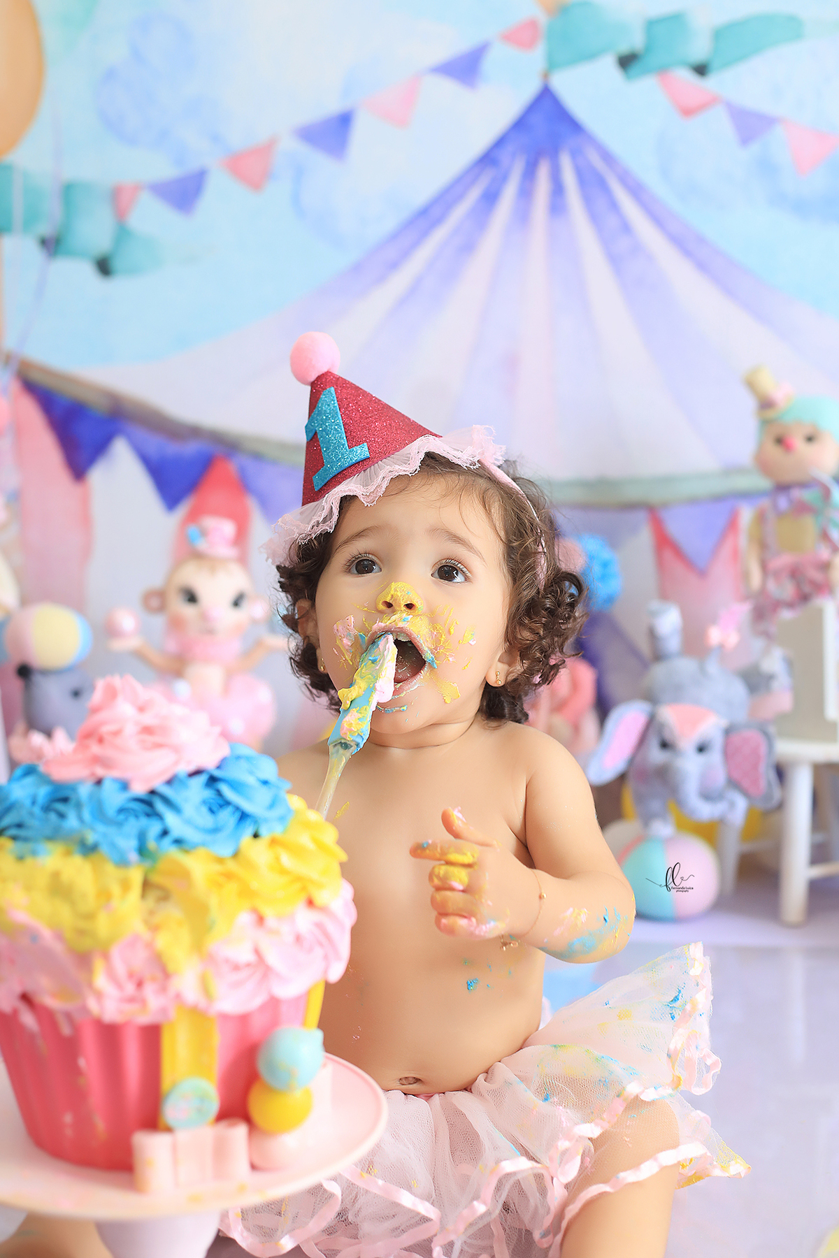 smash, smash the cake, sessão smash the cake, circo menina, sessão do bolinho,foto estúdio, cake smash, smash the cake tema circo, smash the cake cenário de circo, circo rosa, smash the cake circo para menina,  bolo circo rosa