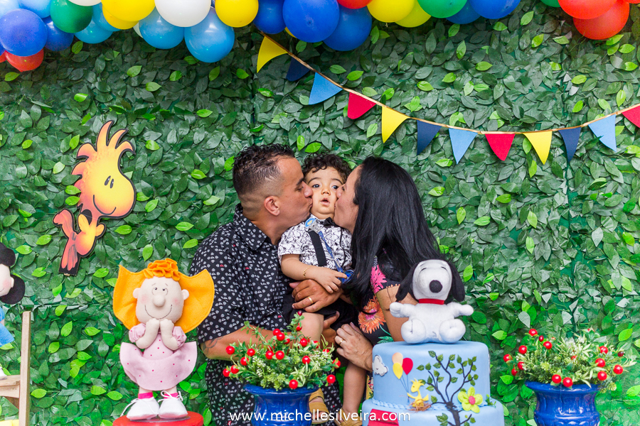 Fotografia de Festa Infantil tema turma do Snoopy no buffet kairós em Diadema - SP