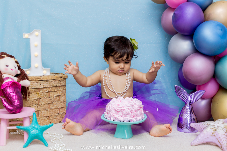 ensaio fotografico smash the cake em são paulo tema sereia