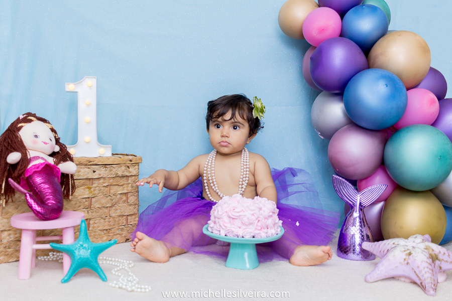ensaio fotografico smash the cake em são paulo tema sereia