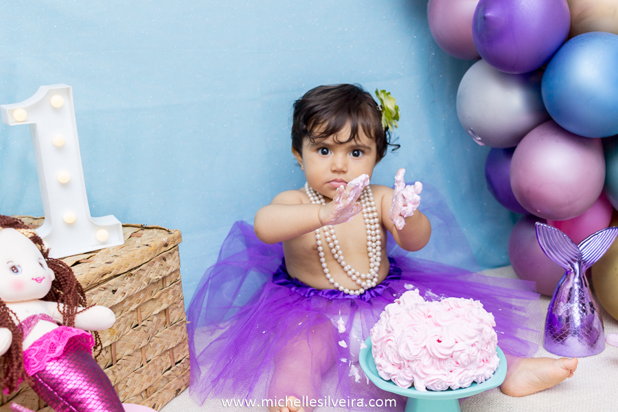 ensaio fotografico smash the cake em são paulo tema sereia