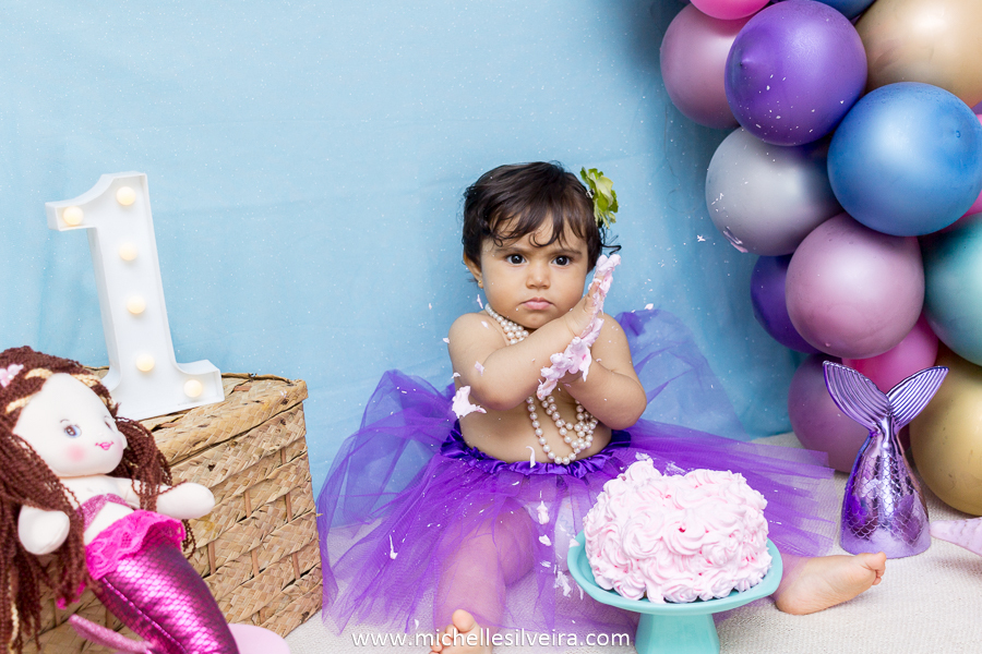 ensaio fotografico smash the cake em são paulo tema sereia