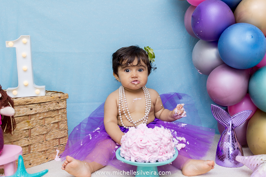 ensaio fotografico smash the cake em são paulo tema sereia