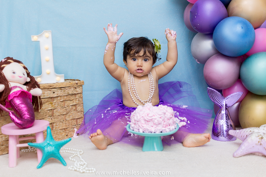 ensaio fotografico smash the cake em são paulo tema sereia