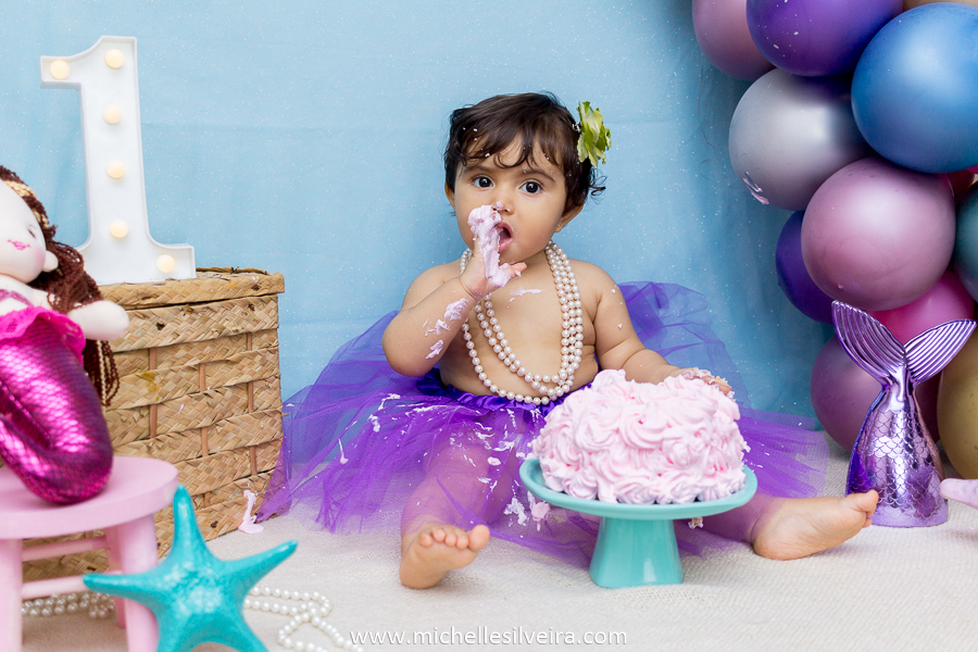 ensaio fotografico smash the cake em são paulo tema sereia