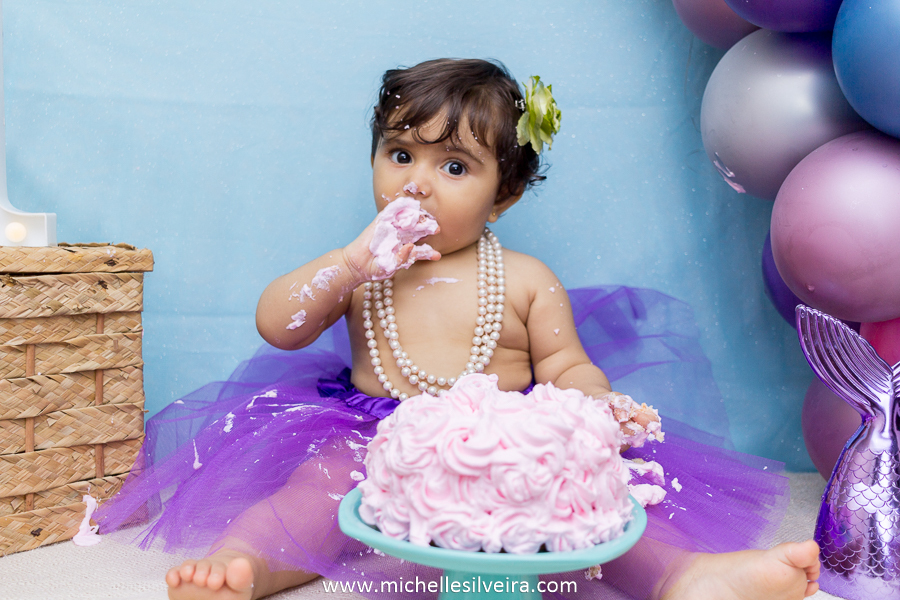 ensaio fotografico smash the cake em são paulo tema sereia