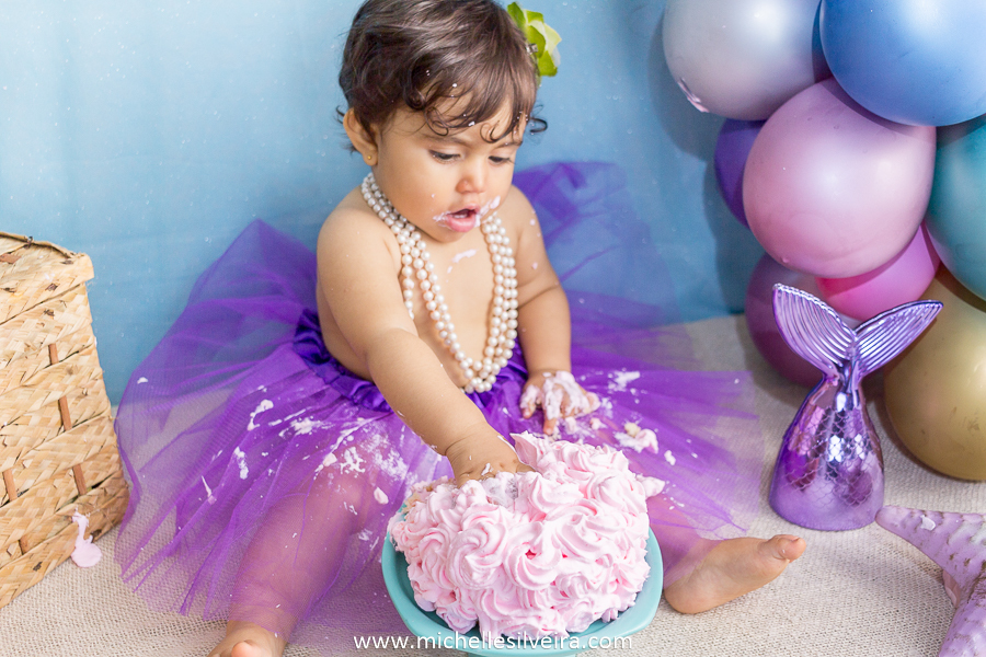 ensaio fotografico smash the cake em são paulo tema sereia