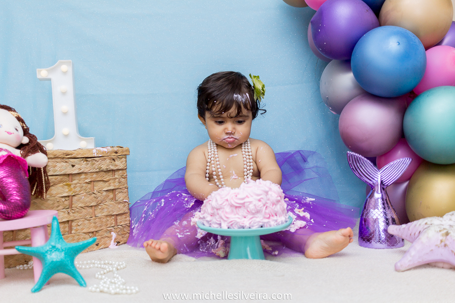 ensaio fotografico smash the cake em são paulo tema sereia