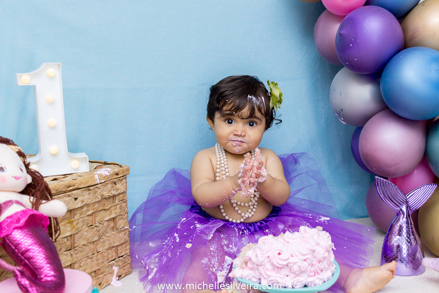 ensaio fotografico smash the cake em são paulo tema sereia