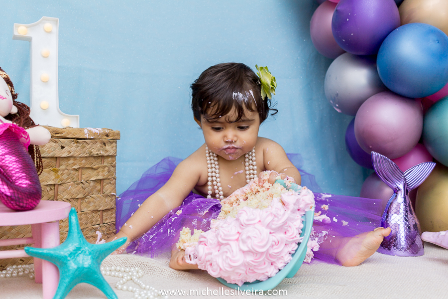 ensaio fotografico smash the cake em são paulo tema sereia