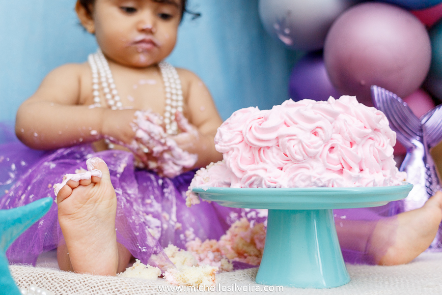 ensaio fotografico smash the cake em são paulo tema sereia