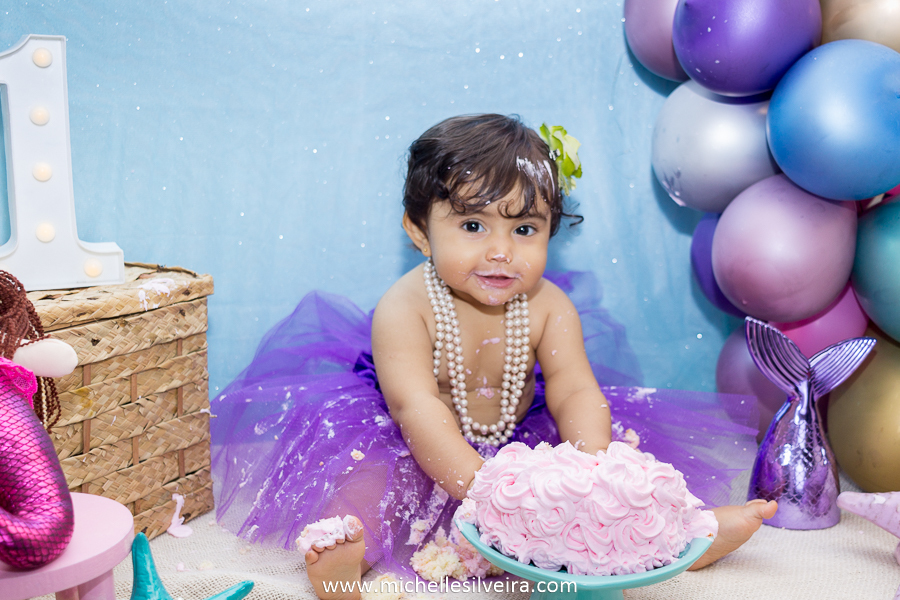 ensaio fotografico smash the cake em são paulo tema sereia