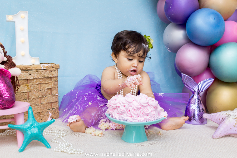ensaio fotografico smash the cake em são paulo tema sereia