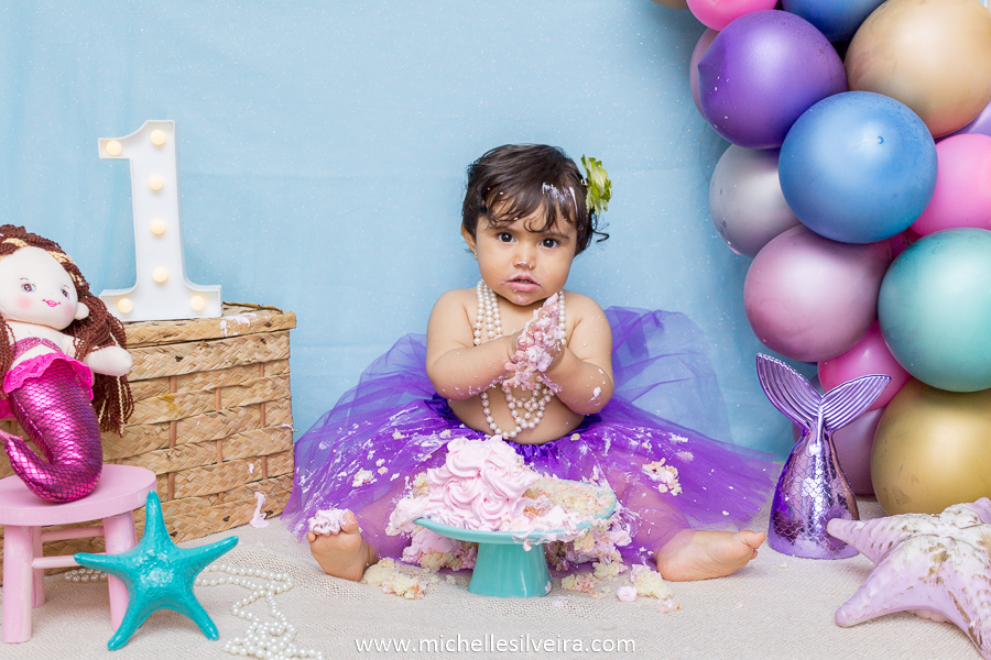 ensaio fotografico smash the cake em são paulo tema sereia