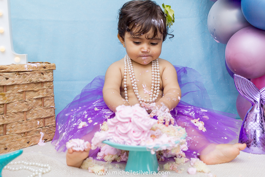 ensaio fotografico smash the cake em são paulo tema sereia