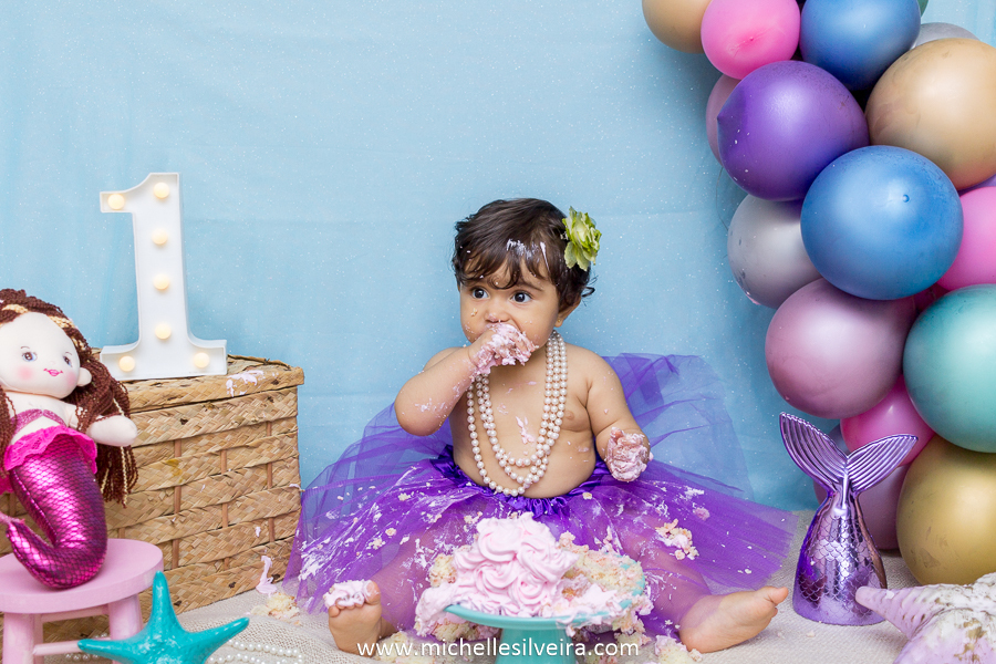 ensaio fotografico smash the cake em são paulo tema sereia