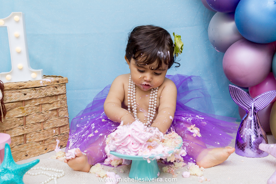 ensaio fotografico smash the cake em são paulo tema sereia