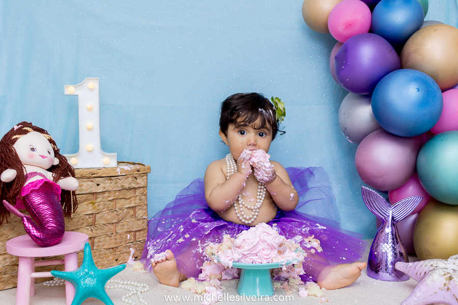 ensaio fotografico smash the cake em são paulo tema sereia