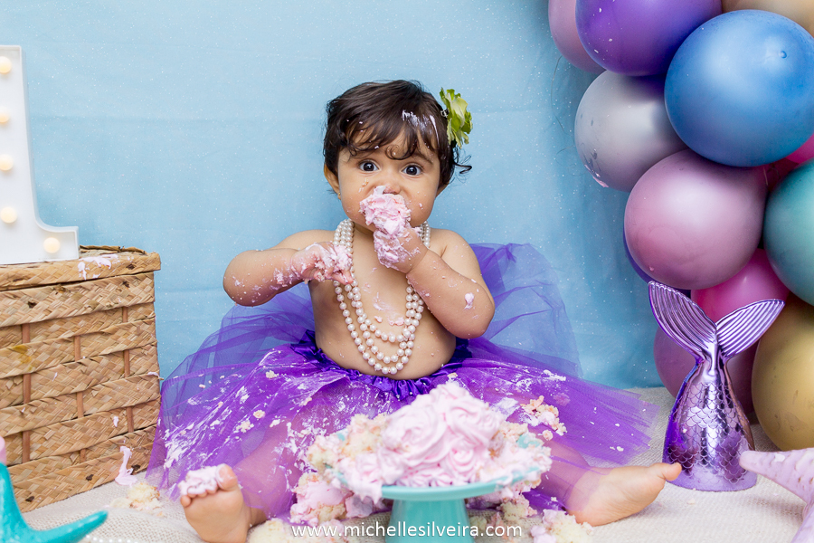 ensaio fotografico smash the cake em são paulo tema sereia