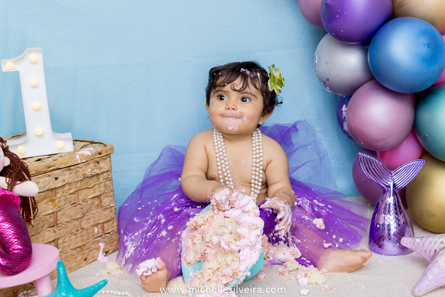 ensaio fotografico smash the cake em são paulo tema sereia