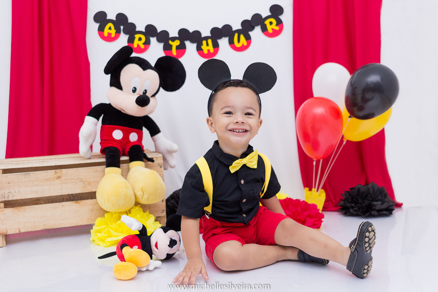 ensaio fotografico infantil tema mickey mouse - arthur 2 anos - em diadema - michellesilveirafotografia