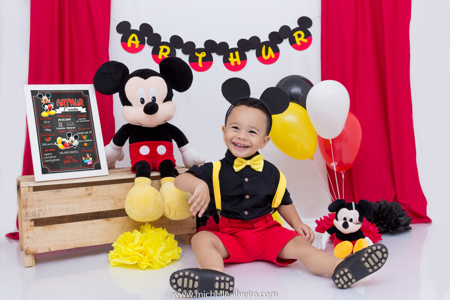 ensaio fotografico infantil tema mickey mouse - arthur 2 anos - em diadema - michellesilveirafotografia